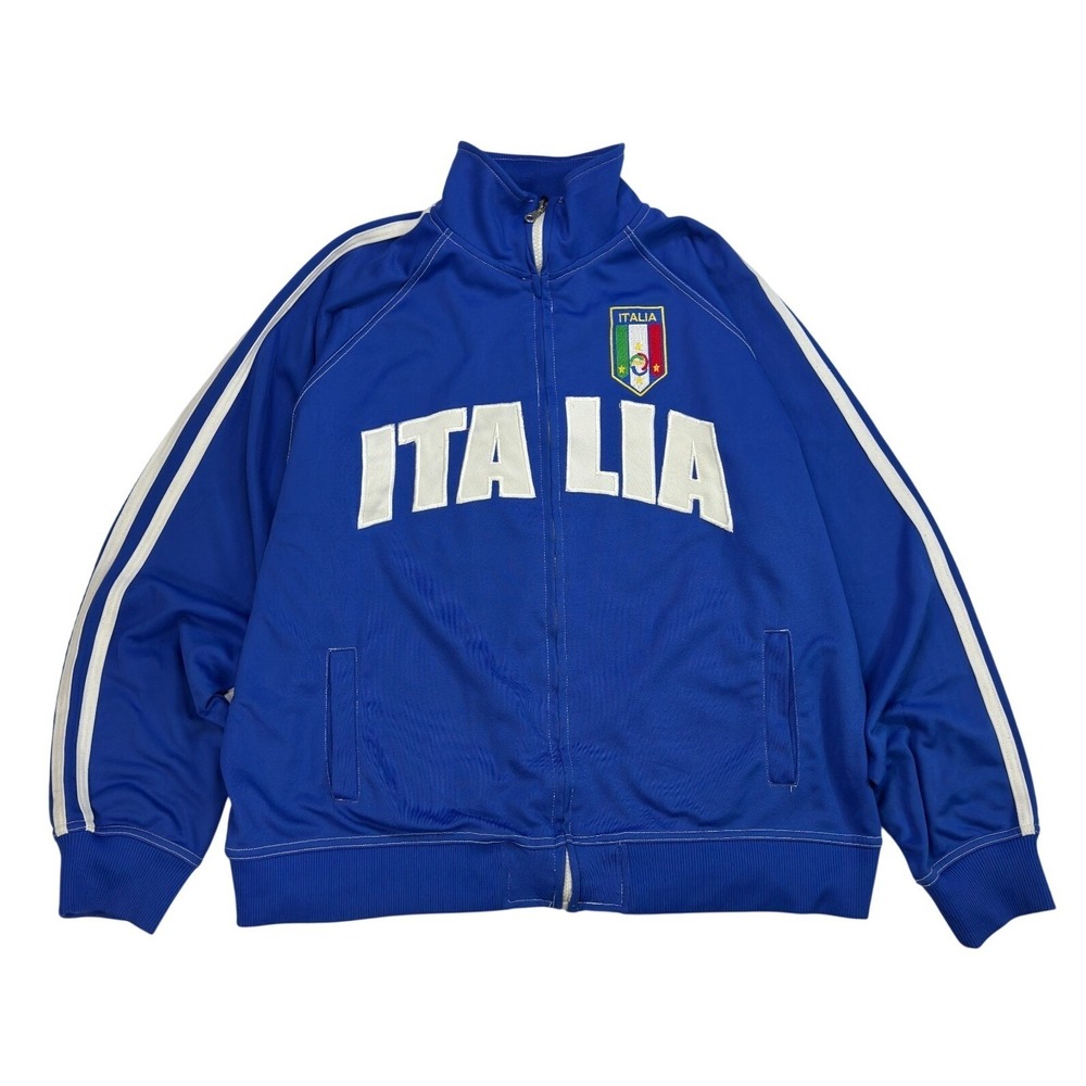 Vintage Italia Soccer Track Jacket‎ Mens Size XXL Blue Full Zip Football Italy